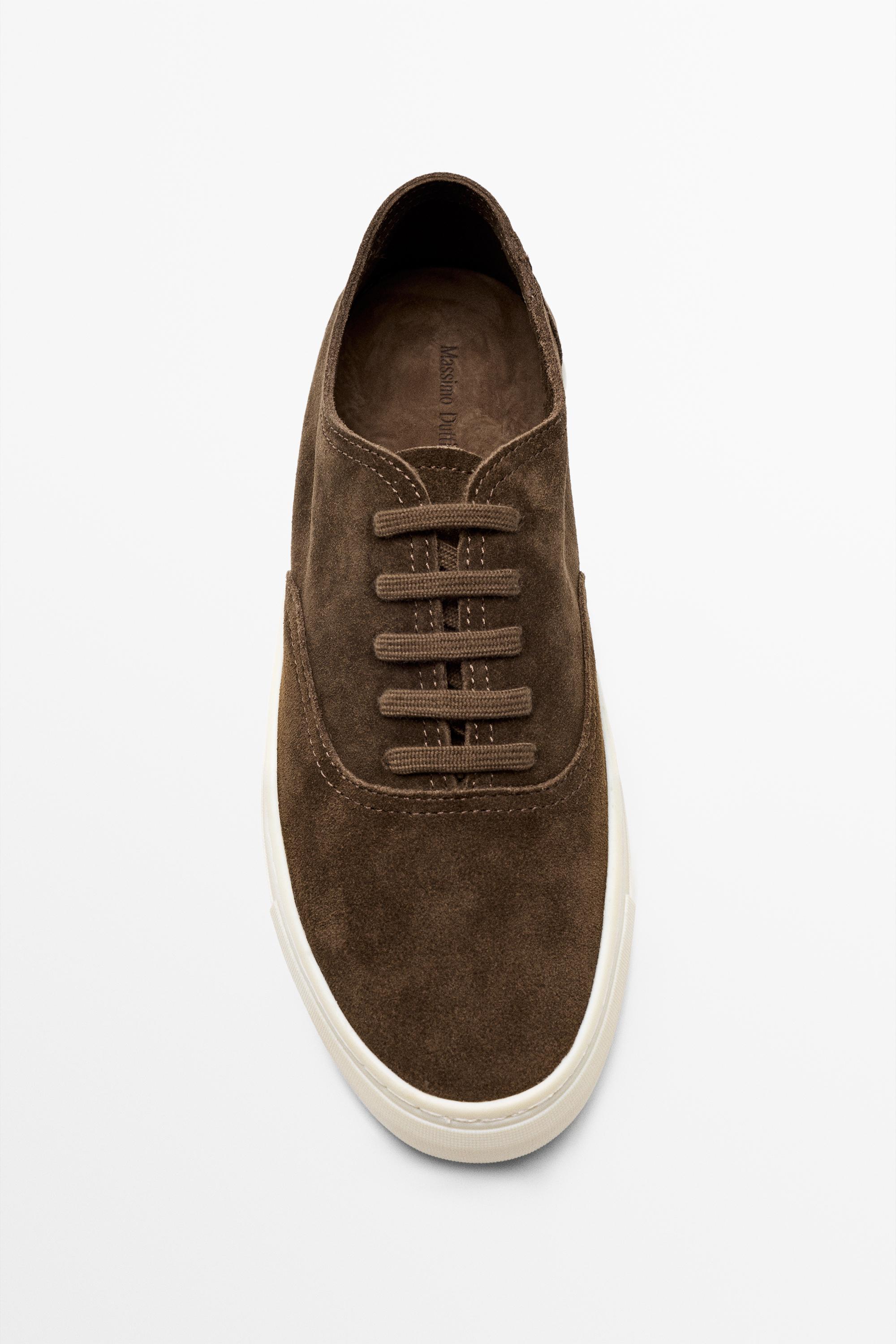 Soft split suede leather sneaker